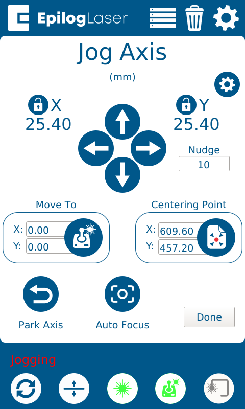 Jogging mode UI.