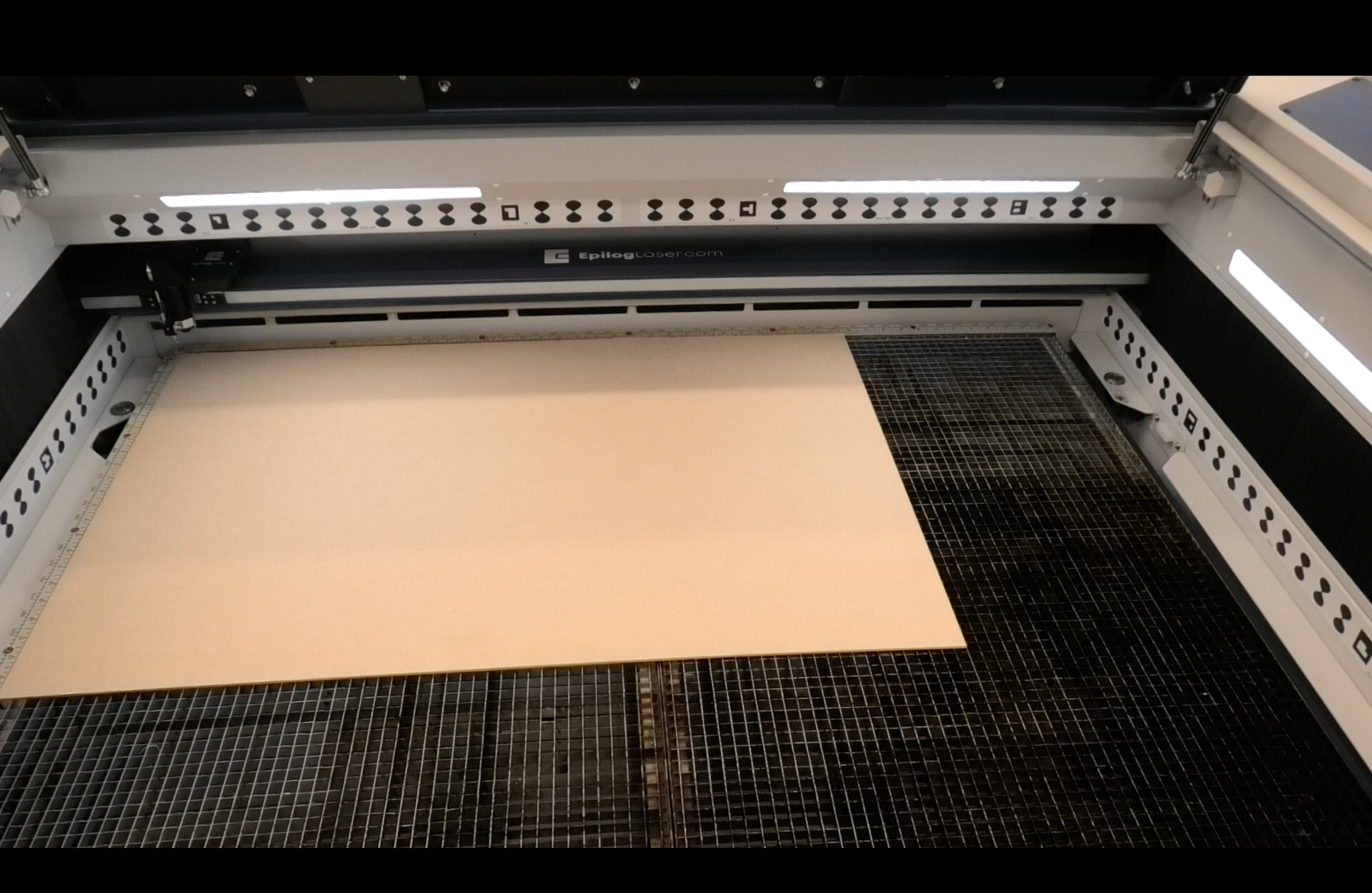 Material loaded in the laser
